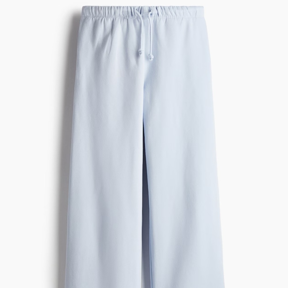 Light Blue Wide-Leg Sweatpants